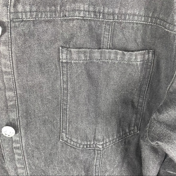 Denim & Co Black Floral Stitch Denim Jacket Size 2X - Picture 2 of 9